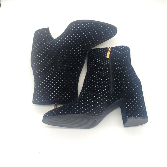 RIVER ISLAND Black Suede With Studs Booties Size 8 - Picture 1 of 9